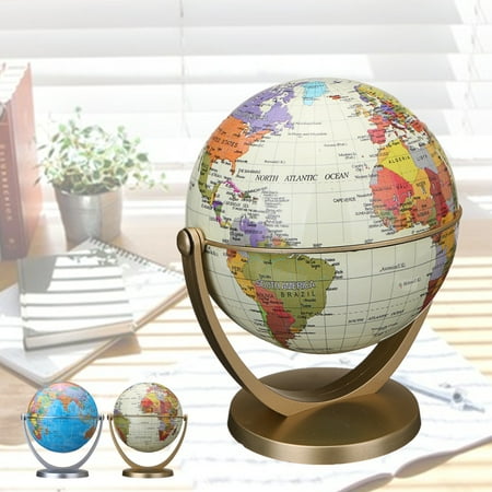 Octagonal Globe - 360° Rotating Globes Earth Ocean Globe World Geography Map Home Office Table Desktop Decor Knowledge Learning Toys Tool Kid Hobbies Christmas Gift
