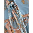 thumbnail image 5 of Boho Vintage Women Long Sleeve Floral Print Tie Neck Beach Bohemian Maxi Dress Ladies Rayon Cotton Summer Sundress Robe, 5 of 6