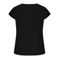 thumbnail image 2 of QLEICOM Womens Summer Tops Oversized T-shirts Solid Short Sleeve V-Neck Casual Loose Tunic Tank Tops Women Shirts Blouses Black XL, 2 of 5