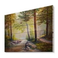 thumbnail image 2 of Designart 'Afternoon Light Through The Forest Trees' Traditional Print on Natural Pine Wood, 2 of 5