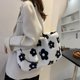 thumbnail image 5 of Las mujeres imprimen los bolsos de las axilas Bolso de mano grande de la felpa del invierno (flor blanca) Likrtyny Para estrenar, 5 of 9