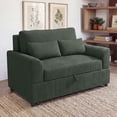 thumbnail image 2 of Marrber 51.6" Convertible Pull-Out Sofa Bed Sleeper Loveseat with Backrest, suitable for small spaces, corduroy dark green, 2 of 7
