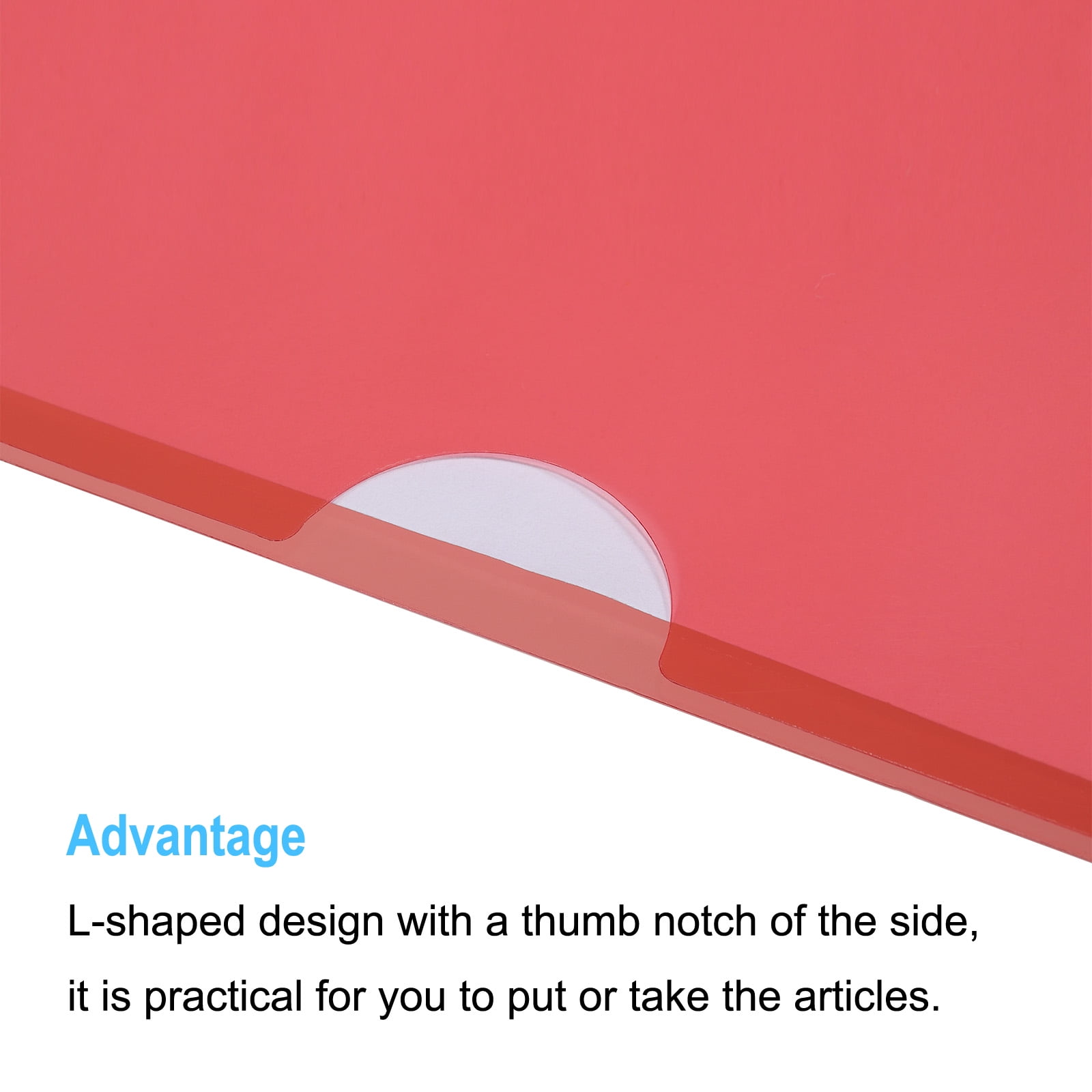 Unique Bargains L Type Folders File Project Pockets Clear Paper Document for Office Red