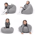 thumbnail image 3 of DOLITY Chaises pour Enfants, Ados, Adultes, Canapé et Grand Fauteuil Lounge, Rangement pour Jouets en Peluche - Brun, 3 of 9