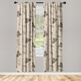 thumbnail image 3 of Ambesonne Boho Moth Curtains, Moon Wingy Animal Pattern, Pair of 28"x63", Pale Mustard Chocolate, 3 of 5