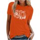 thumbnail image 1 of Blusa de manga corta con estampado de otoño y cuello redondo informal de verano para mujer Pompotops  hkajfhjk457376, 1 of 1