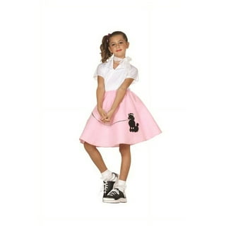  Sweetude 2 Pcs Kids Pink Poodle Skirt Costume with 2