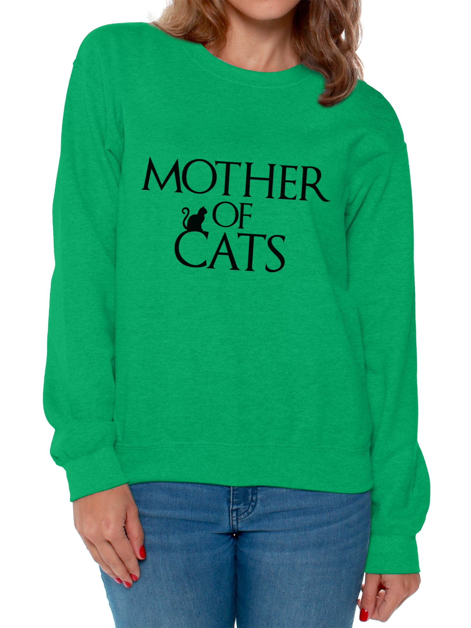 Awkward Styles Womens Black Dog & Cat Mom AFSweatshirt Crewneck Gift for Pet Lovers 