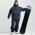 thumbnail image 6 of Xfvqtps Men Snowboard Jacket Ski Coat Zipper Multiple Pockets Waterproof Snow Jackets Winter Hooded Mountain Coat Navy, 6 of 9