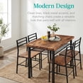 thumbnail image 6 of Best Choice Products 5-Piece Modern Dining Set, Kitchen Table W/ 4 Matching Chairs & Storage Rack - Medium Brown/Black, 6 of 7