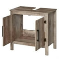 thumbnail image 3 of Demi Bonn 23" Bathroom Vanity with U-Shape Cut-Out, Pedestal Sink 2-Door Cabinet, Rustic Under Sink Cabinet, Brown, 3 of 10