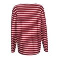 thumbnail image 4 of WEAIXIMIUNG T-Shirt Décontracté à Manches Longues et Col Rond pour Femmes, Confortable, à Rayures Imprimées, Légèrement Élastique, pour la Saint-Valentin, 4 of 7