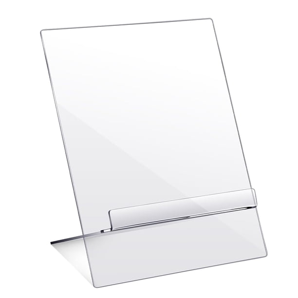 Soporte para libros de cocina, receta que ahorra espacio, soporte acrílico transparente para libros de cocina, ajustable para lectura manos libres, antideslizante, alto