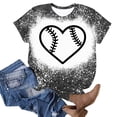 thumbnail image 4 of DeHolifer Womens Tops Short Sleeve Crewneck Baseball Graphic Printed Casual Tee T Shirt Summer Fashion Blouse Black 2XL, 4 of 4