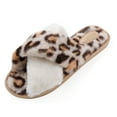 thumbnail image 1 of Coofit Open Toe Slippers Plush Non-skid Fluffy Slippers Cross Band Slippers for Women, 1 of 10