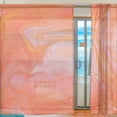 thumbnail image 2 of Splicing Pattern Holographic Orange Liquid Spills Semi Sheer Curtains Window Voile Drapes Panels Treatment-55X78in for Living Room Bedroom Kids Room, 2 of 4