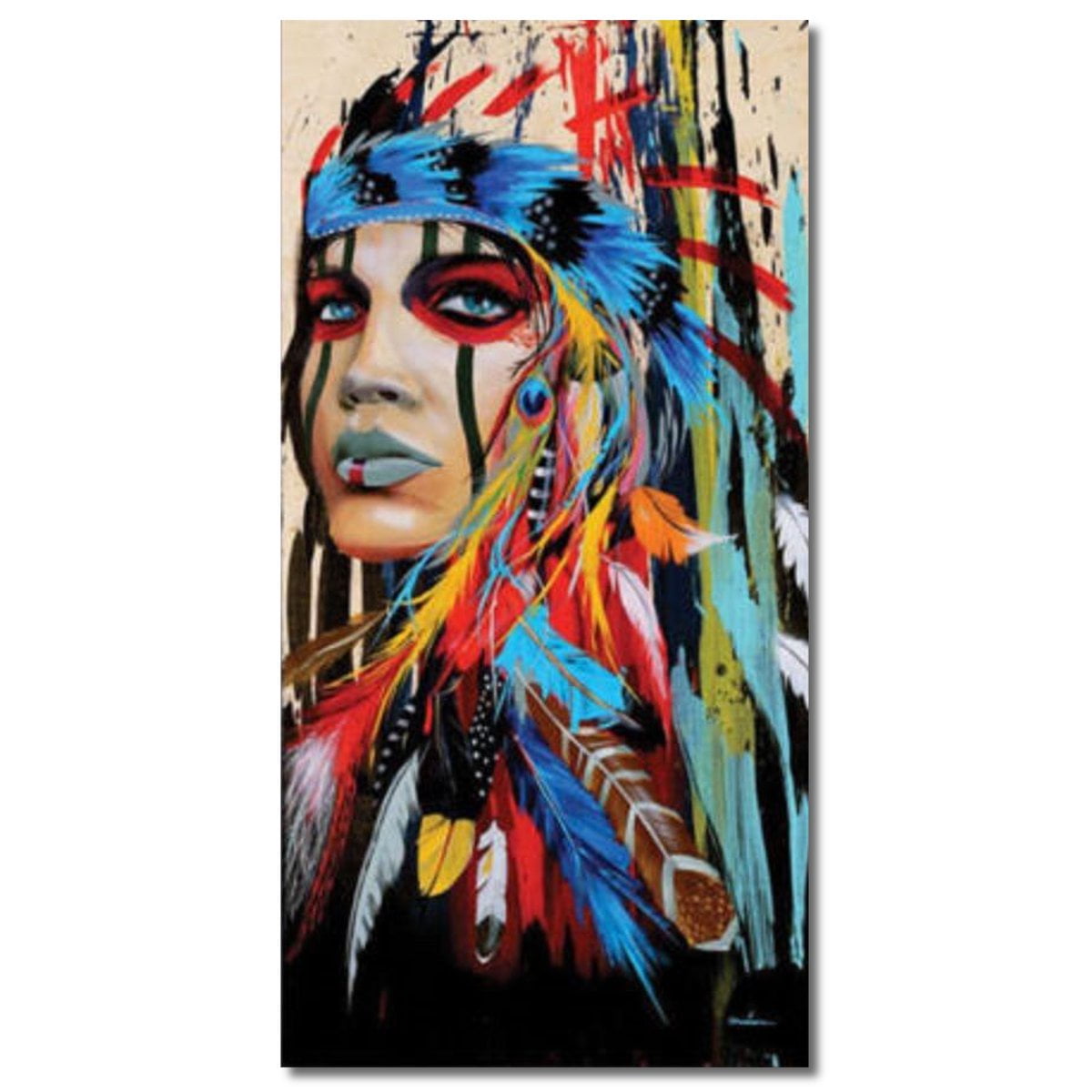 Abstract Indian Woman Canvas Oil Painting Print Picture Home Wall Hang Art Decor 