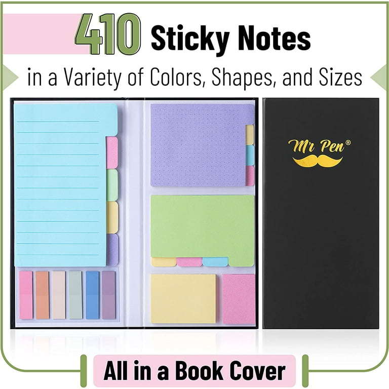 Sticky Notes Set, 410 Pack, Pastel Colors, Sticky Notes Tabs, Divider  Sticky N