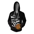 thumbnail image 4 of Sudadera con capucha y cremallera para hombre, ropa de otoño, sudadera con capucha con estampado de espantapájaros aterrador, sudaderas para hombre, ropa Y2K para hombre, sudaderas con capucha y crema, 4 of 5