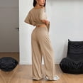 thumbnail image 7 of Two Piece Sets for Women Going out Round-Neck Short Sleeve And Long Pants Casual 2PC Sets, 7 of 7