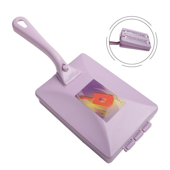 Wodtesl Handheld Carpet Sweeper Roller Brush Crumb Cleaner for Sofa Bed Table - Purple Double Brush Design with Easy-Empty Container 4.1x10.2 inch