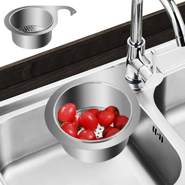 Dvkptbk Stainless Steel Swan Drainage Basket Kitchen Sink Swan Drainage Basket Stainless Steel Hanging Drainage Rack Wet and Dry Separation Hook Waste Filter Basket Kitchen Essentials