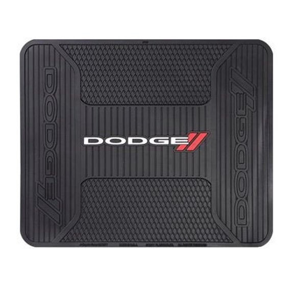 Plasticolor Utility Mat 001218R01 14 Inch x 17 Inch; Flat Edges; Elite Dodge; Black; Rubber