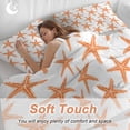 thumbnail image 4 of 3 Piece Orange Beach Starfish Duvet Cover Set Queen Size,Microfiber Comforter/Quilt Cover with Corner Ties and 2 Pillowcases,Summer Ocean Nautical Coastal All Season Soft Bedding with Zipper Closure, 4 of 8