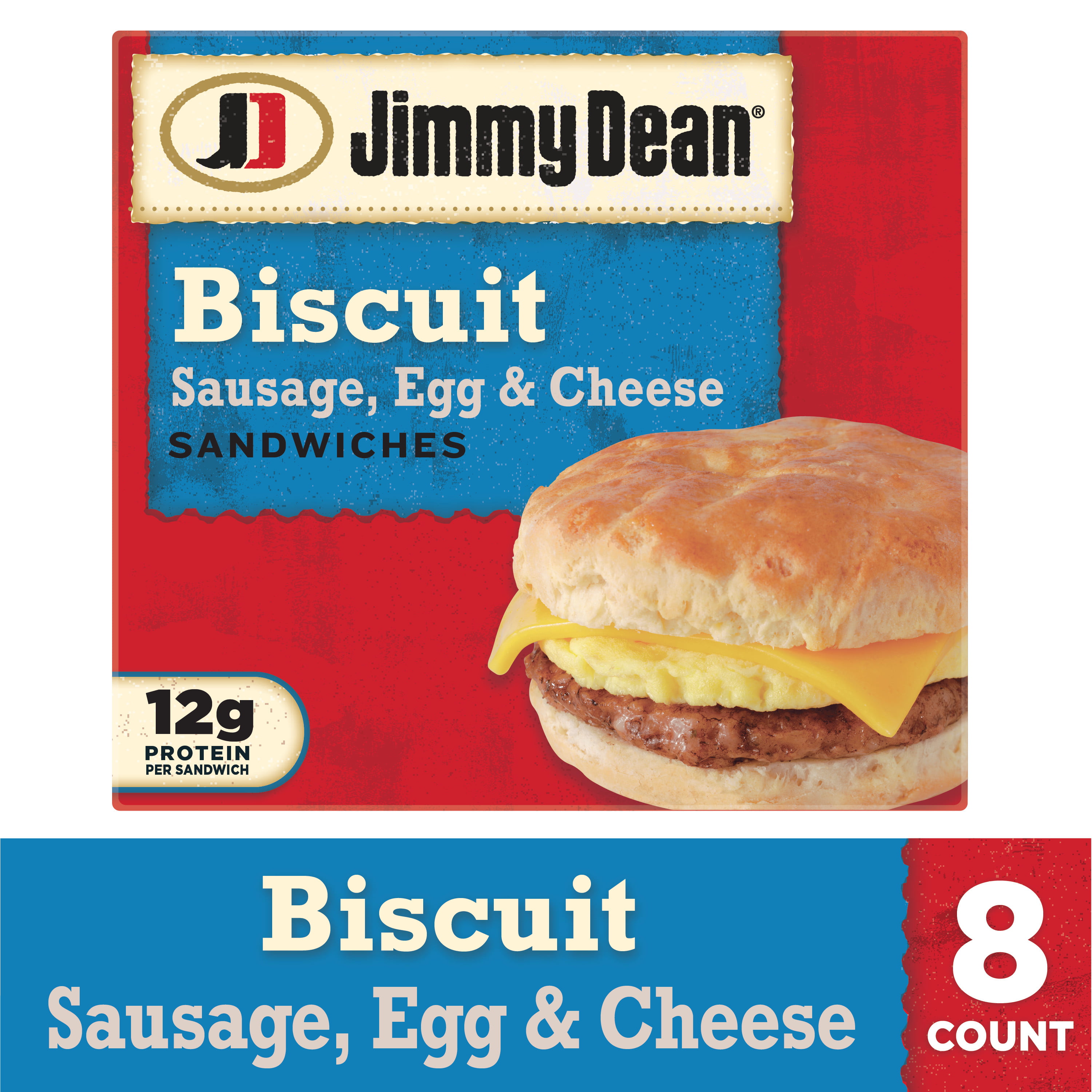 Jimmy Dean® Sausage, Egg & Cheese Biscuit Sandwiches, 8 Count (Frozen ...
