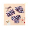 thumbnail image 4 of Qiylii 3Pcs Toddler Baby Girl Split Swimsuits Outfits Infant Bathing Halter Tops Bikini Shorts Set Swimwear Hat Sunsuit, 4 of 9