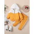 thumbnail image 2 of goowrom Baby Suit Set, Contrast Color Long Sleeve Hooded Tops with Zipper+ Long Pants, 2 of 9