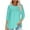 Mint Green, variant on Pntutb Women Casual Summer Tops Solid T-shirt 3/4 Sleeve Round Neck Ruched Pullover Blouse