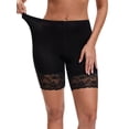 thumbnail image 4 of DARING DIVA Women's Wide Lace Trim Shorts Mid Thigh Slimme Underwear S Black, 4 of 6
