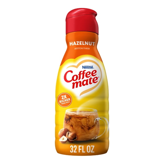 Coffee mate Hazelnut Liquid Non-Dairy Coffee Creamer, 32 fl oz