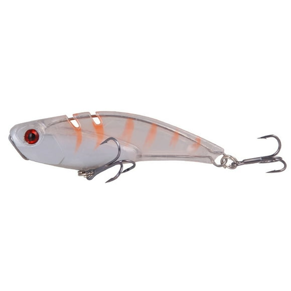 Langgg VIB Fish Bait Hard Popper Fishing Lure 7cm 20g Crankbait Wobblers Jigging Trolling Tackle for Saltwater Pike Bass Orange white