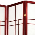 Oriental Furniture 6 Ft Tall Eudes Shoji Screen, Rosewood color, 3