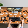 thumbnail image 4 of Long Mouse Pads for Desk,Orange Cartoon Black White Dinosaurs Desk Mats on Top Of Desks, Desk Mouse Pad Extra Large with 3mm Non-Slip Base and Stitched Edge for Gaming,Work,Home 47.3"x23.6", 4 of 5