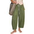 thumbnail image 2 of hlysgo Baggy Jeans for Women Cropped Cotton Wide Leg Pants Loose Fit High Waisted Denim Pants with Pockets Green,M, 2 of 6