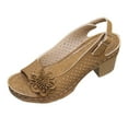 thumbnail image 1 of Sandales Ouvertes Confortables pour Femmes avec Design Fleur Creuse Talon Compensé Pantoufles pour Marche d'Été, 1 of 9