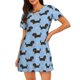 thumbnail image 1 of Fotbe Dachshund Dog Bata de Dormir para Mujer con Estampado, Camisón de Algodón de Manga Corta, Ropa de Dormir Casual, 1 of 6
