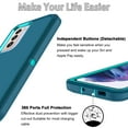 thumbnail image 5 of I-HONVA Compatible with Samsung Galaxy S21 FE Case,3-Layer Military Grade Drop Protection Anti-Slip Bumper Rugged Shockproof Dustproof Protection 6.4 inch Phone Case,Green Teal, 5 of 7