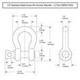 thumbnail image 7 of 1/4" Stainless Steel Screw Pin Anchor Shackle - 0.5 Ton – 4 Pack, 7 of 7
