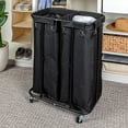 thumbnail image 3 of Household Essentials 2-bag Rolling Laundry Sorter, Black, 3 of 8