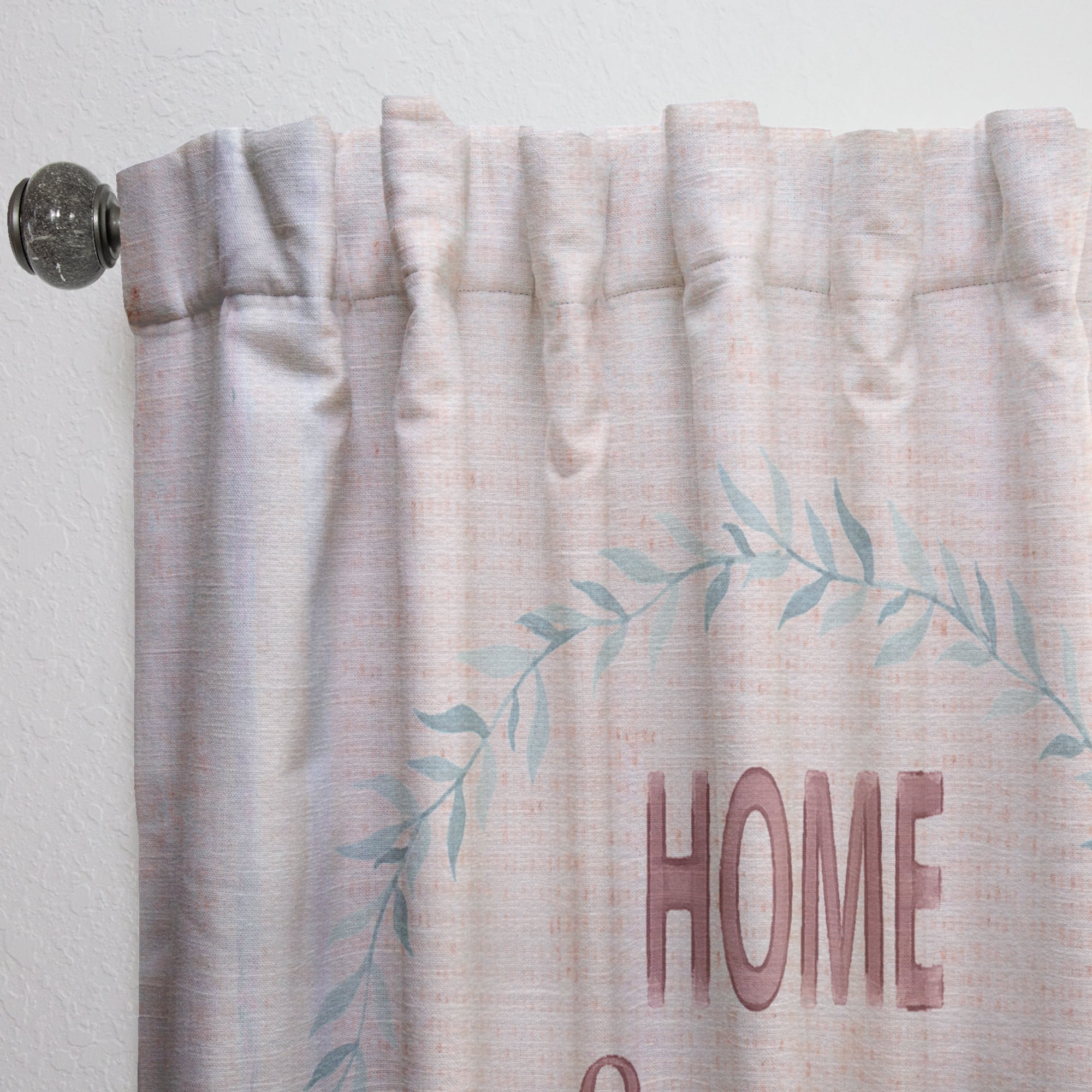 Designart 'Farmhouse Quote On Florals XIV' Farmhouse Curtain Panel