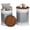White & Gray, variant on Farmhouse Accent Side Table, Set of 2 Galvanized Storage Ottoman