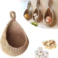 thumbnail image 2 of Cestas de almacenamiento de pared tejidas a mano para XS-2XL, cesta colgante de frutas, cuerda de yute, cesta de ganchillo, cestas de ratán portátiles, herramienta de cocina, 2 of 4