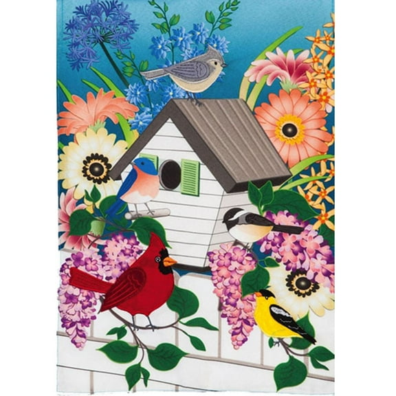 Evergreen Linen Garden Flag - Song Bird Floral