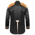 thumbnail image 4 of TiaoBug Men Halloween Sergeant Pepper Long Sleeve Satin Jacket Marching Band Rock Hippie Coat Black XXL, 4 of 5