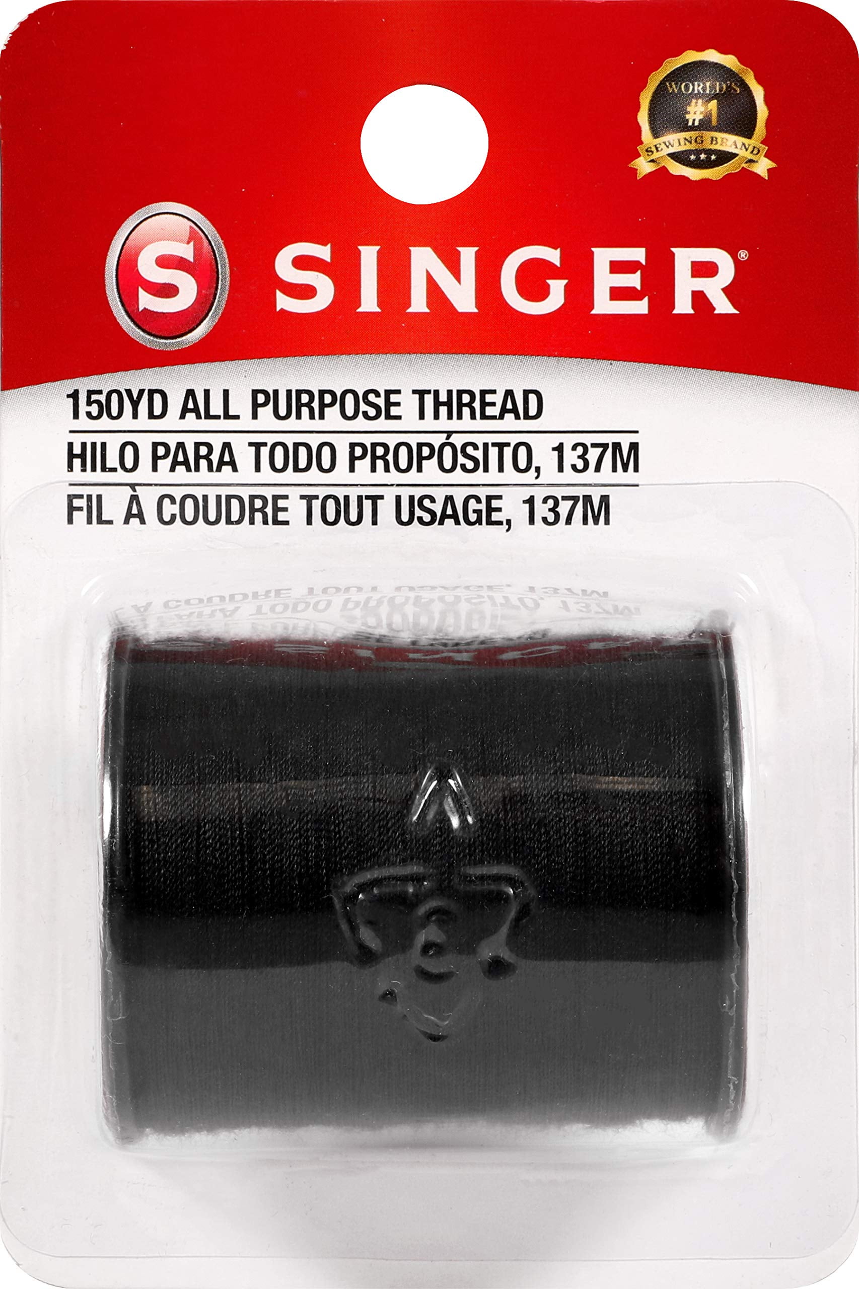 SINGER60110All Purpose Polyester Thread, 150 yards, Black (Pack of 24)