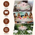 thumbnail image 6 of Vintage Pastoral Round Tablecloth 36-44 Inch Round Fitted Table Cloth with Elastic Edge, Farmhouse Botanical Tree Birds Pink Green Waterproof Table Cover Protector for Outdoor Picnic Party Dining, 6 of 6